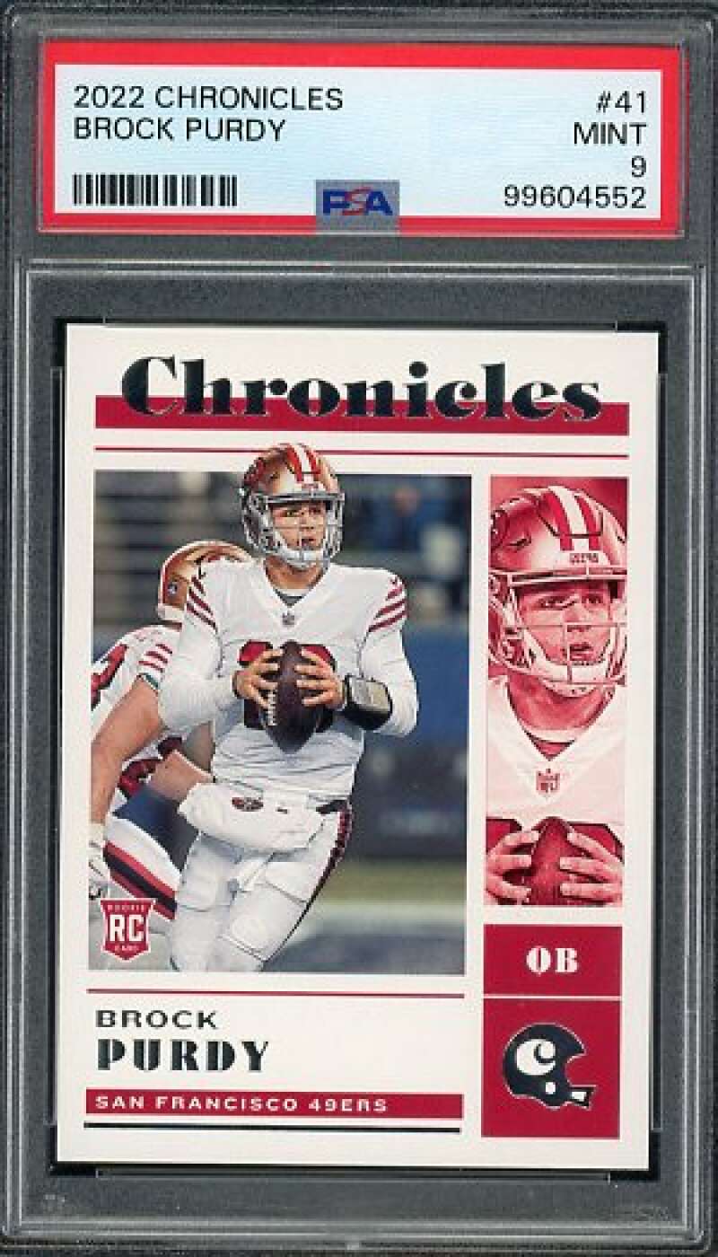 Brock Purdy Rookie Card 2022 Chronicles #41 PSA 9 Image 1