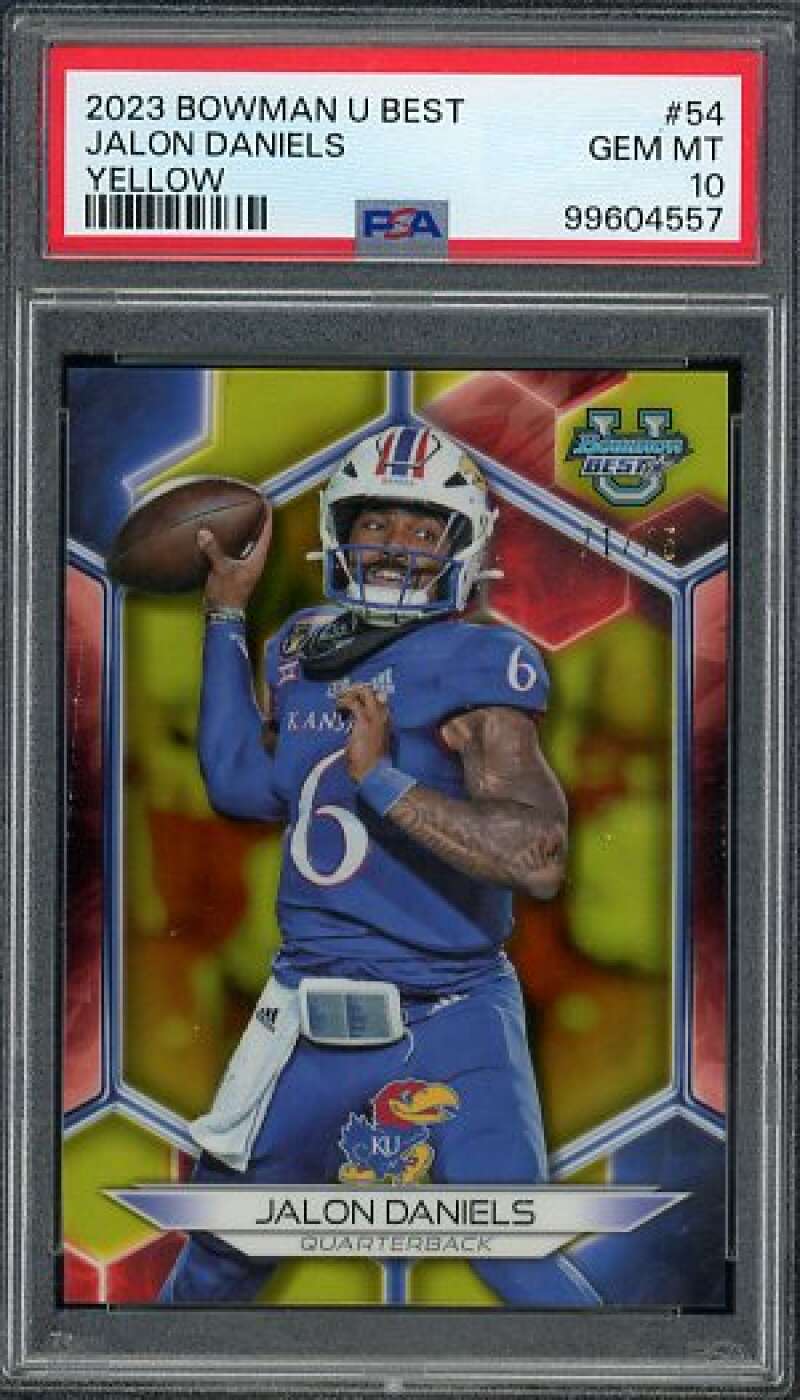 Jalon Daniels Rookie Card 2023 Bowman U Best Yellow (pop 1) (71/75) #54 PSA 10 Image 1