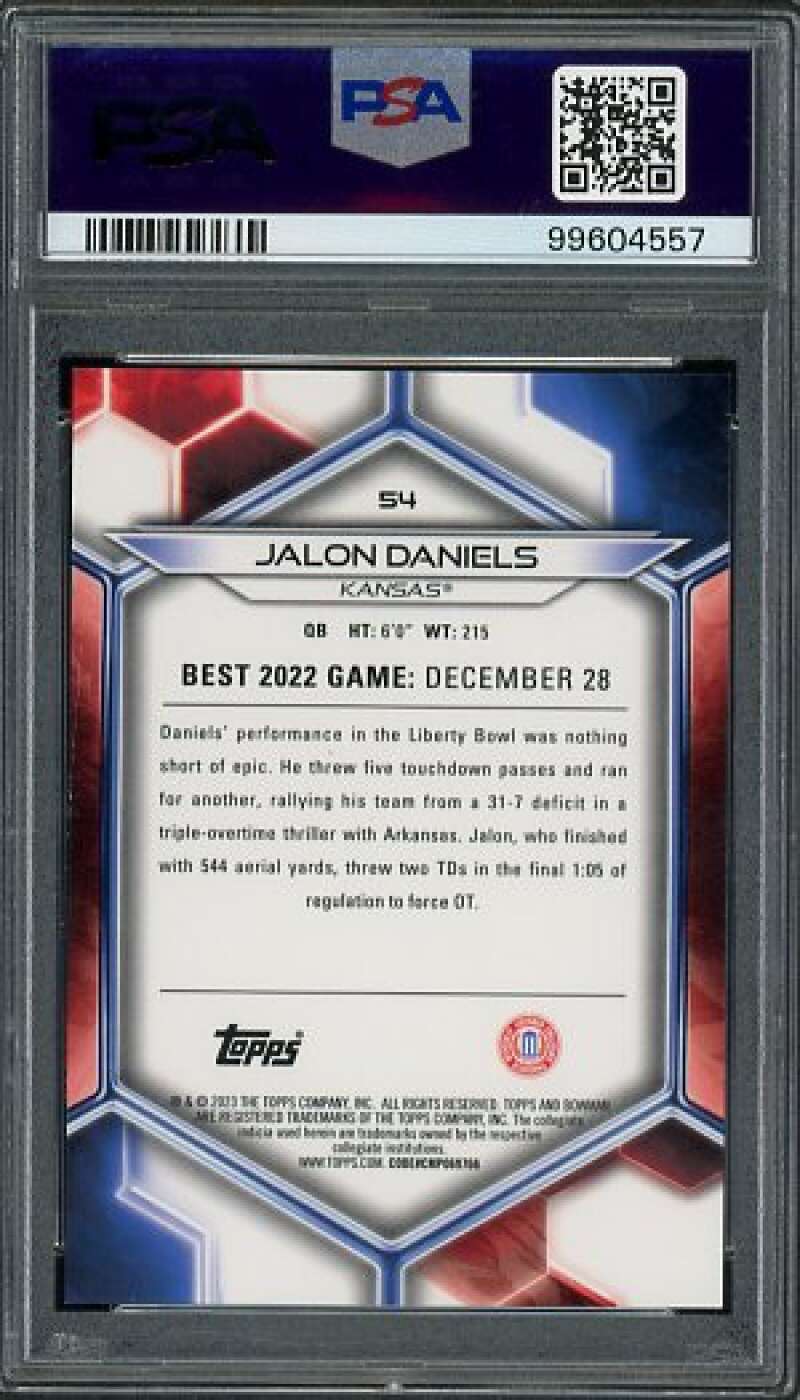 Jalon Daniels Rookie Card 2023 Bowman U Best Yellow (pop 1) (71/75) #54 PSA 10 Image 2