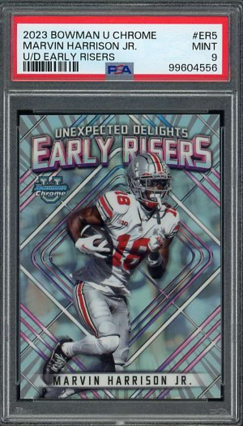 Marvin Harrison Jr Rookie Card 2023 Bowman U Chrome U/D Early Risers #ER5 PSA 9 Image 1