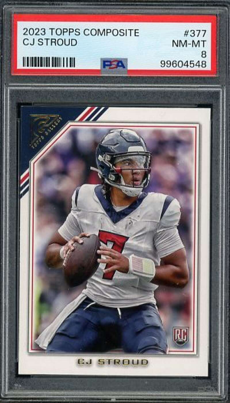 CJ Stroud Rookie Card 2023 Topps Composite #377 PSA 8 Image 1