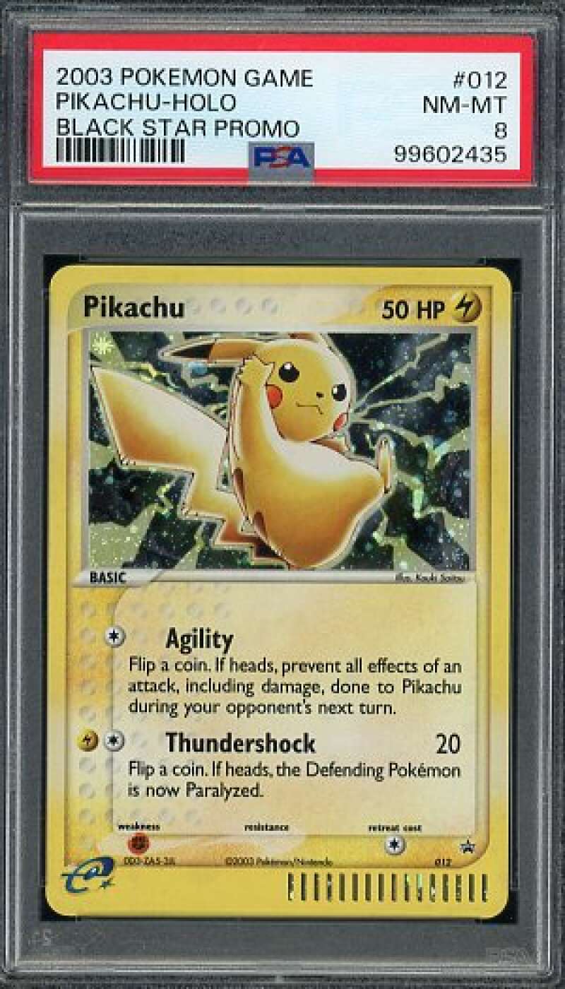 Pikachu Holo Card 2003 Pokemon Black Star Promo #012 PSA 8 Image 1