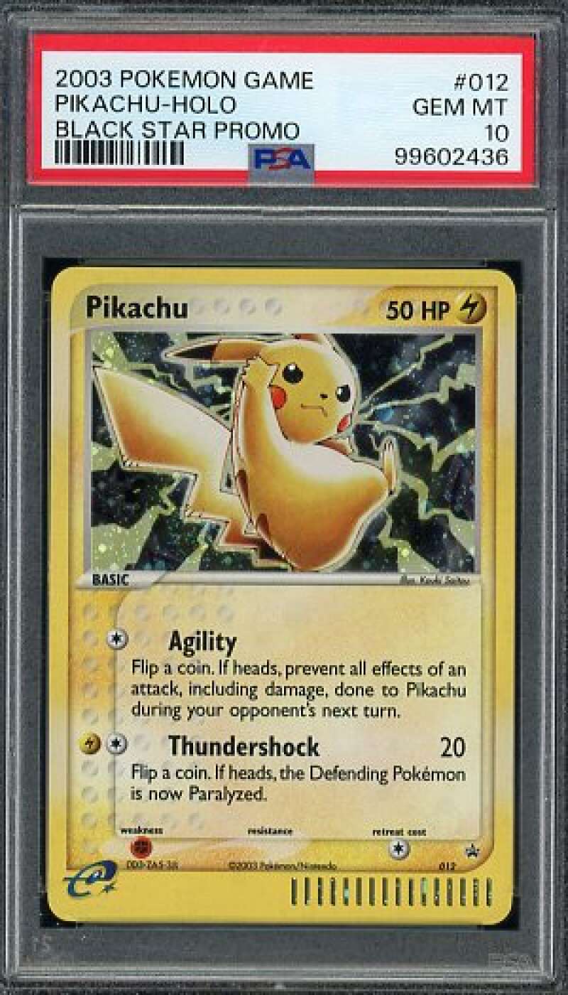 Pikachu Holo Card 2003 Pokemon Black Star Promo #012 PSA 10 Image 1