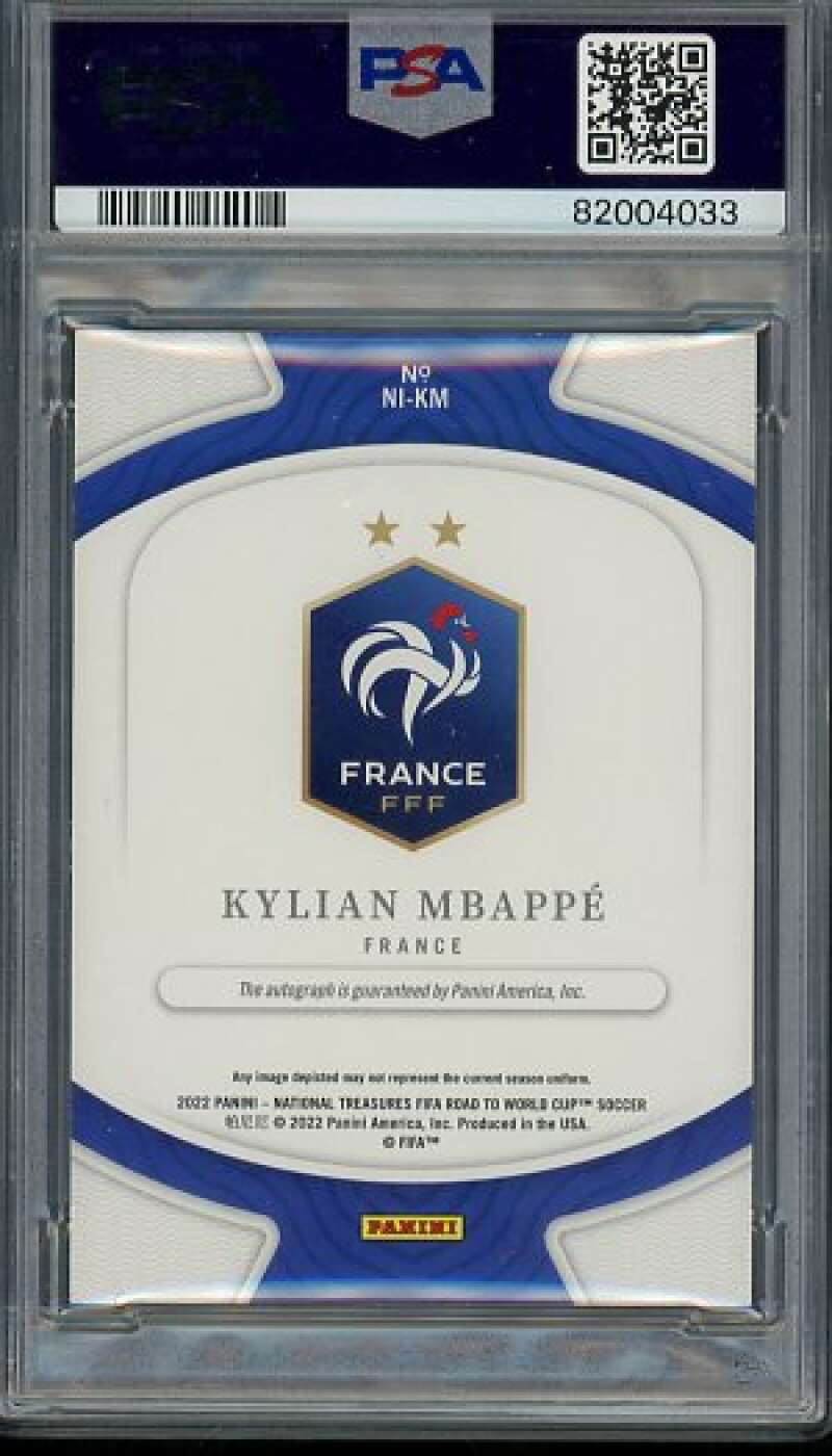 Kylian Mbappe 2022 National Treasure Qatar Nat Archives Ink (10/25) #KM PSA 9 Image 2