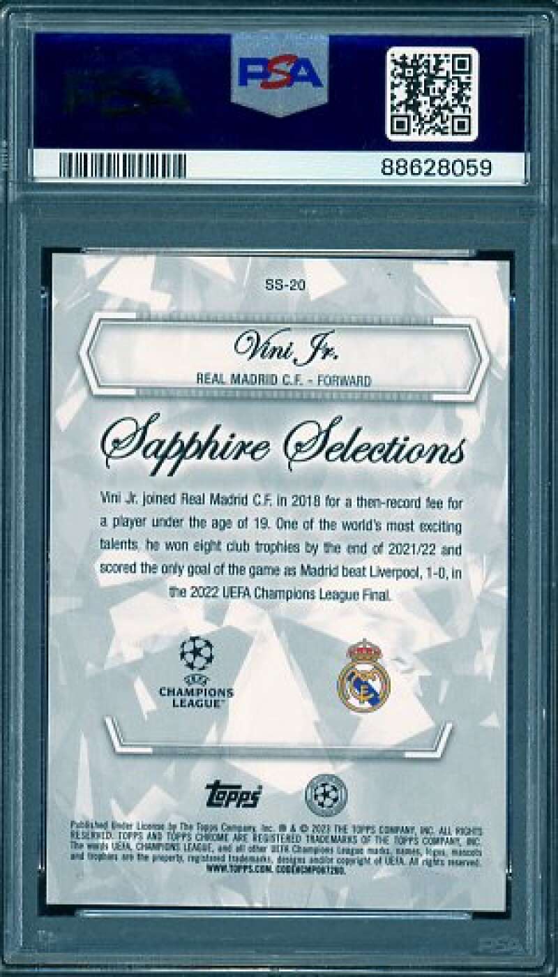 Vini Jr. Card 2022-23 Topps Sapphire UCC Sapphire Selections #SS20 PSA 10 Image 2