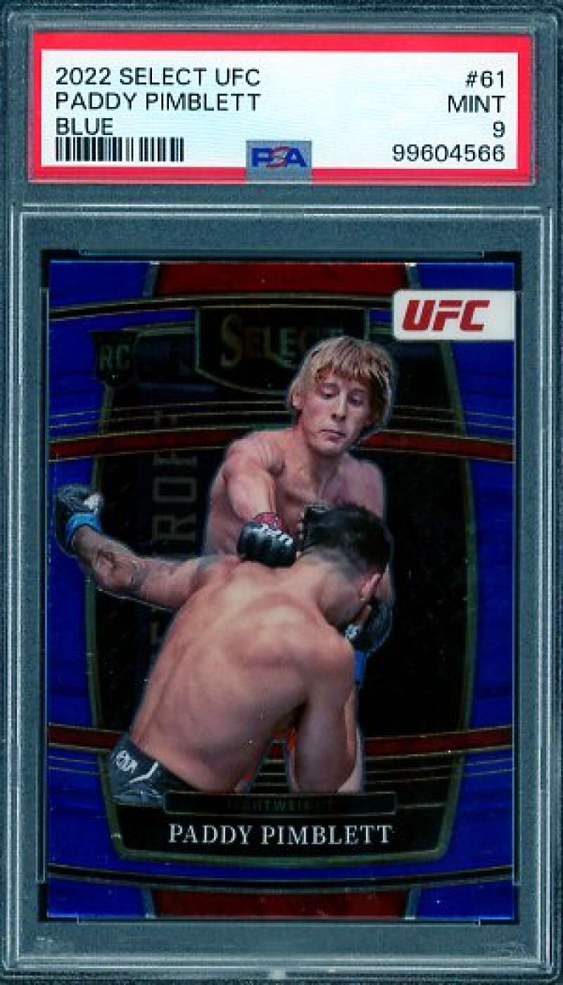 Paddy Pimblett Rookie Card 2022 Select UFC Blue #61 PSA 9 Image 1