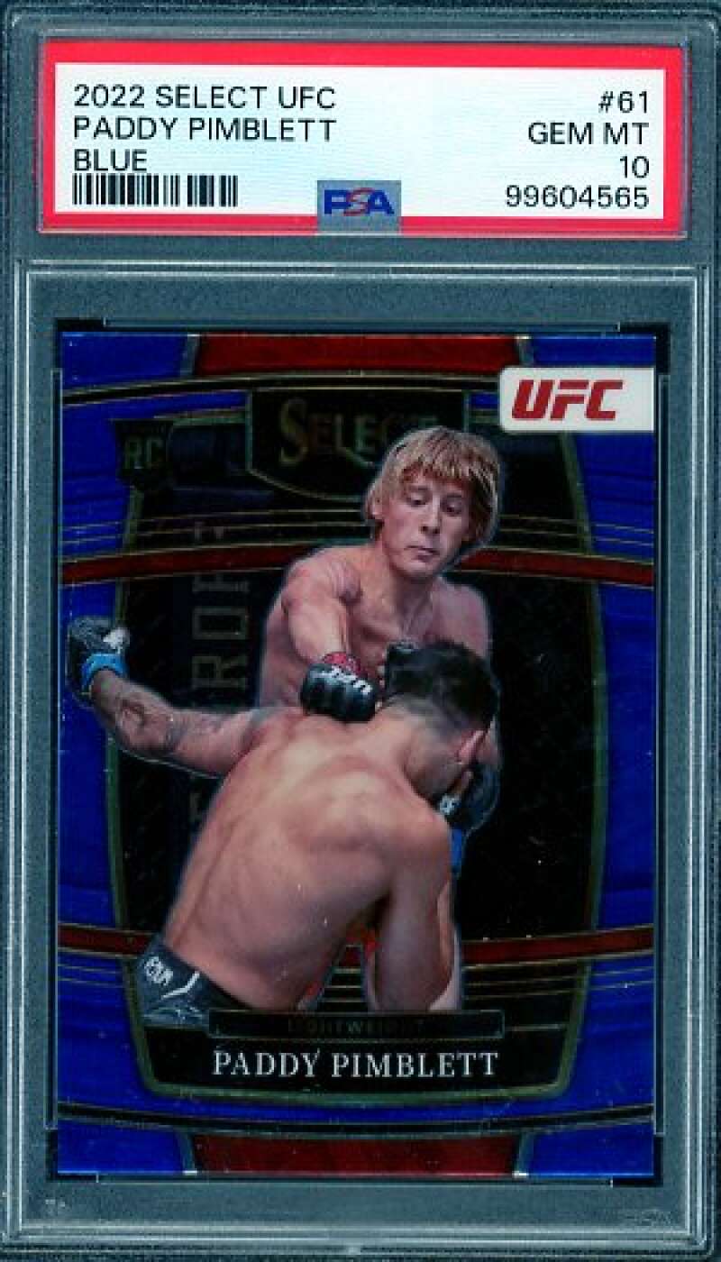 Paddy Pimblett Rookie Card 2022 Select UFC Blue #61 PSA 10 Image 1