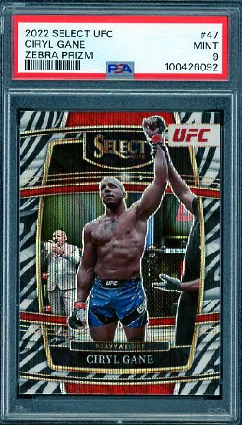 Ciryl Gane Card 2022 Select UFC Zebra Prizm (pop 1) #47 PSA 9 Image 1