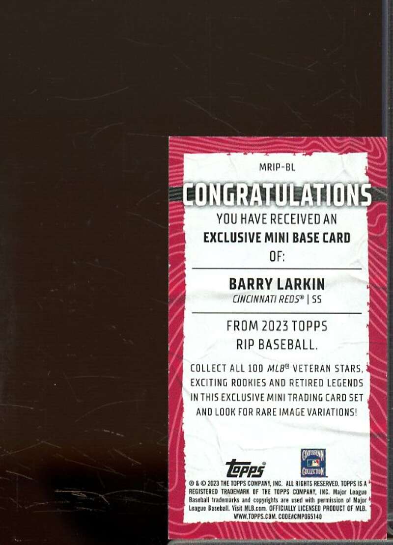Barry Larkin Card 2023 Topps Rip Mini #MRIPBL  Image 2