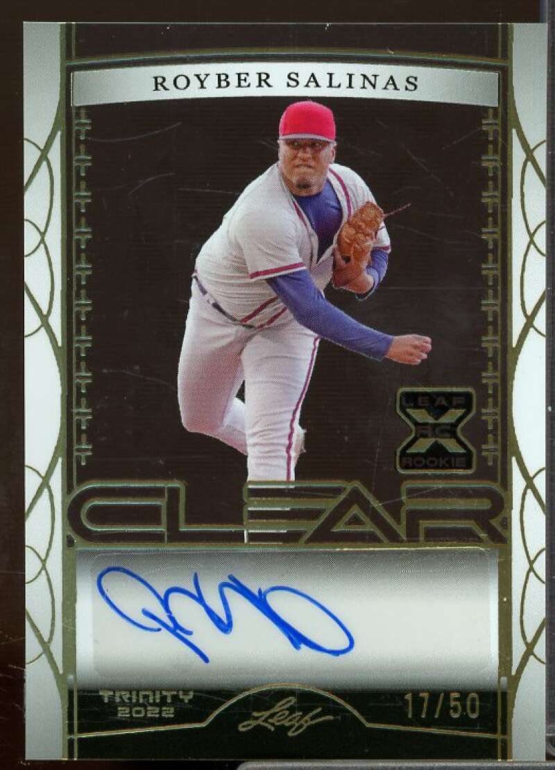 Royber Salinas Rookie Card 2022 Leaf Trinity Clear Autographs Gold Foil #CARS2  Image 1