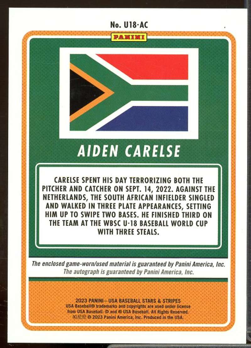 Aiden Carelse 2023 Stars Stripes U18 World Cup South Africa Materials AU #17  Image 2