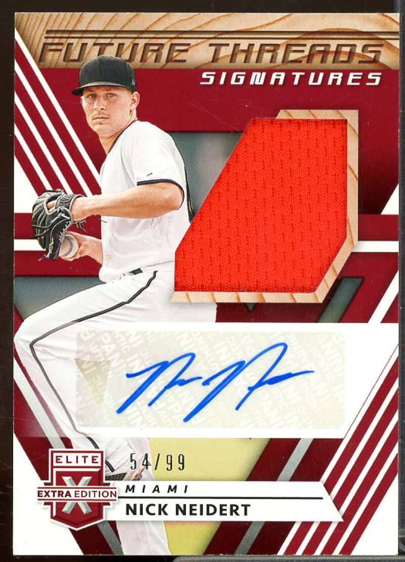 Nick Neidert Rookie 2020 Elite Extra Edition Future Threads Signatures Red #6  Image 1