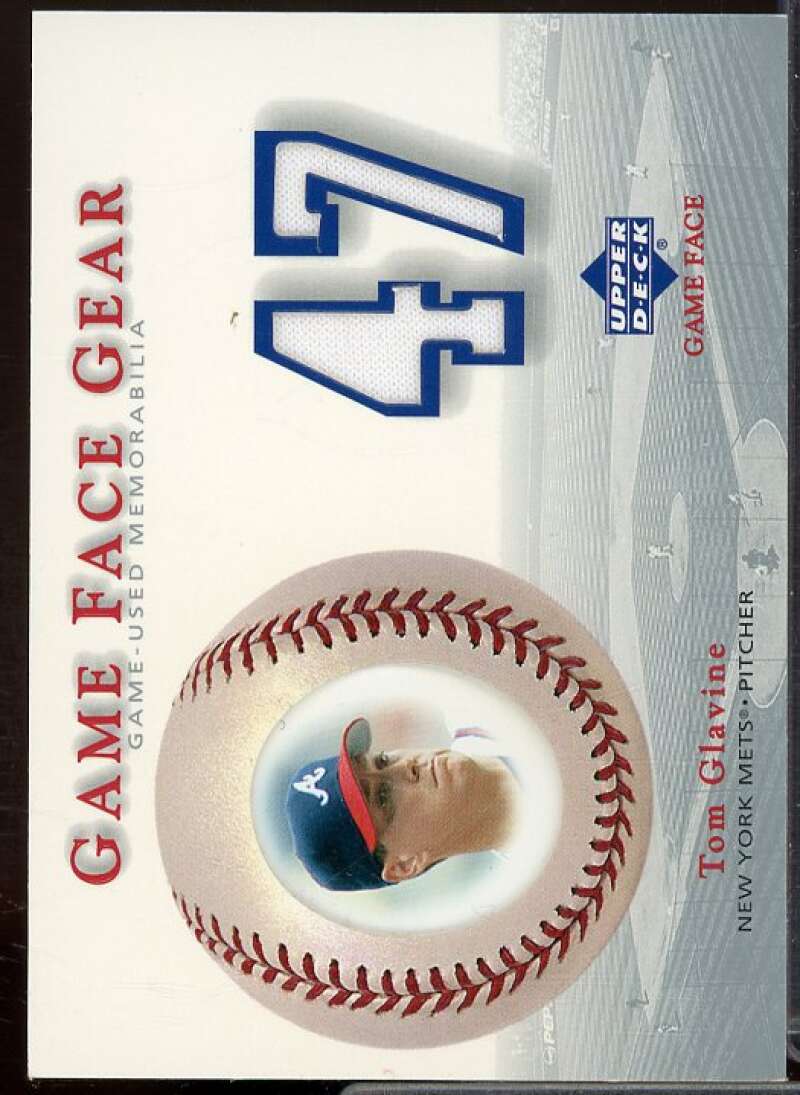 Tom Glavine Card 2003 Upper Deck Game Face Gear #TG  Image 1