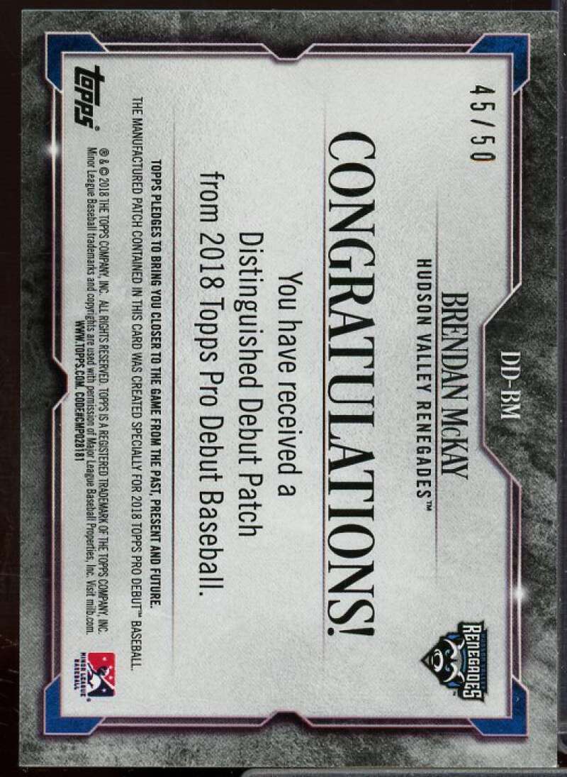 Brendan McKay 2018 Topps Pro Debut Distinguished Debut Medallions Gold #DDBM  Image 2