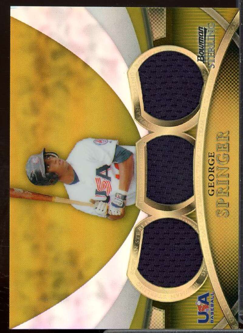 George Springer 2010 Bowman Sterling USA Baseball Relics Gold Refractor #USAR40  Image 1
