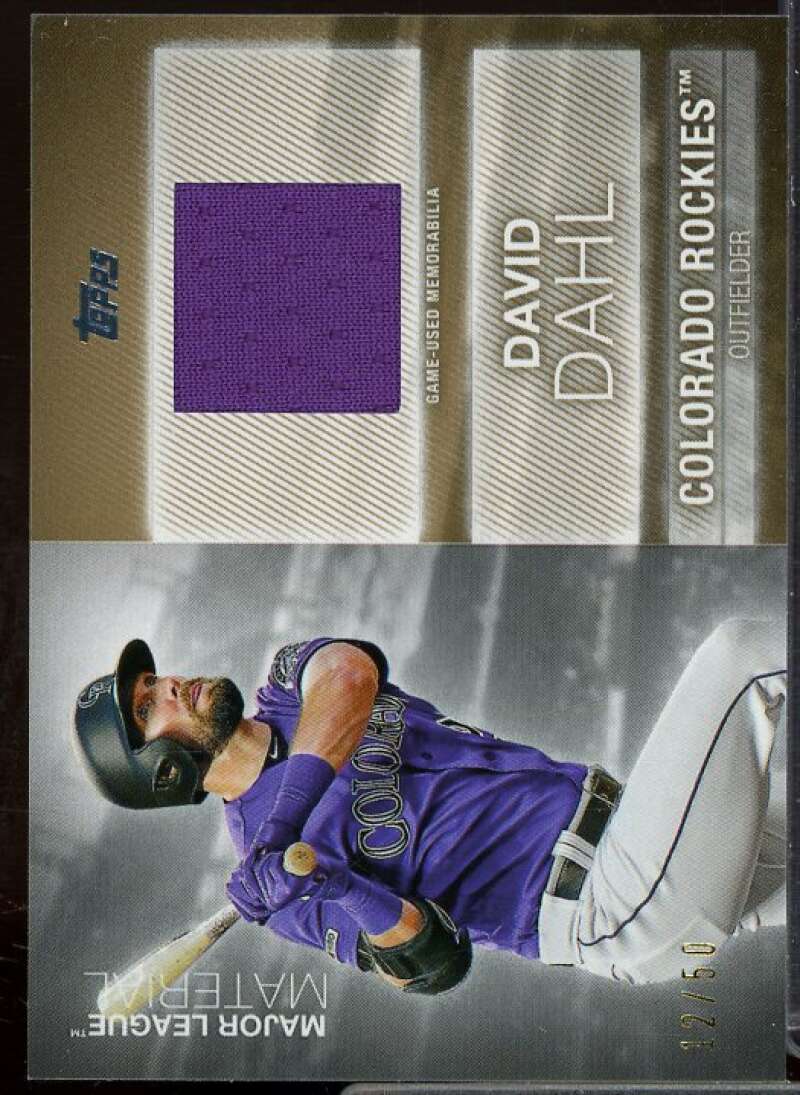 David Dahl Card 2020 Topps Major League Materials Gold #MLMDD  Image 1