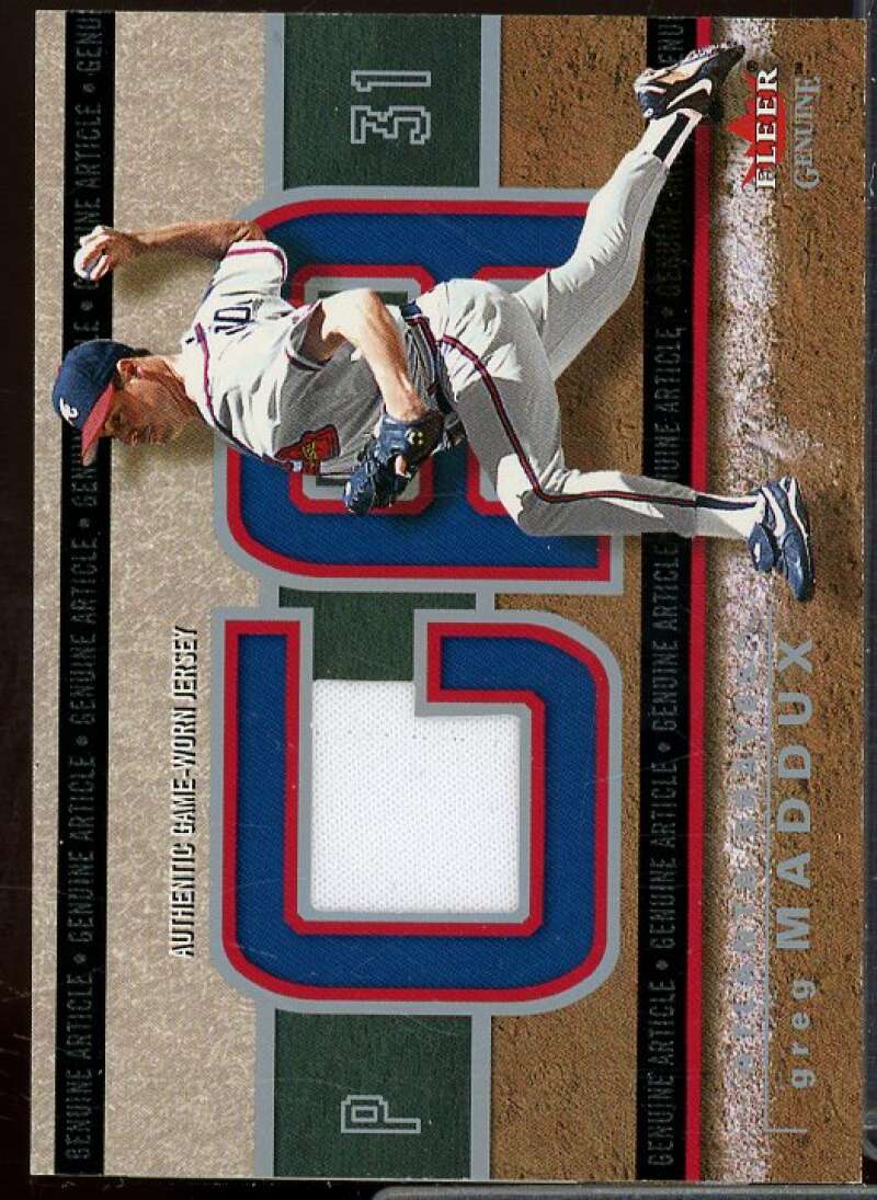 Greg Maddux Card 2003 Fleer Genuine Article Insider Game Jersey #MS  Image 1
