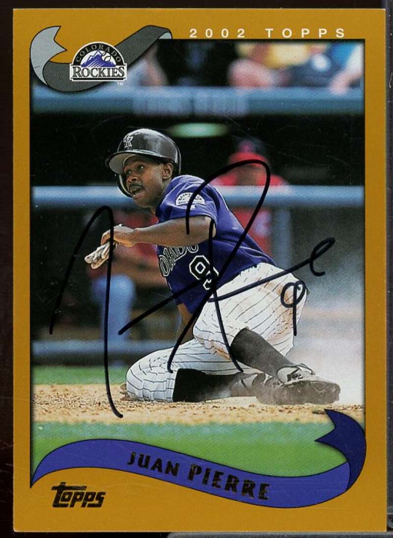 Juan Pierre In Person Autograph Card 2002 Topps #11  Image 1