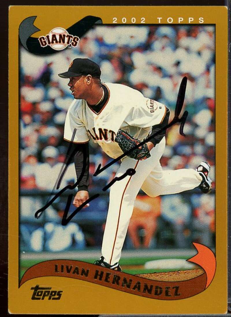 Livan Hernandez In Person Autograph Card 2002 Topps #35  Image 1