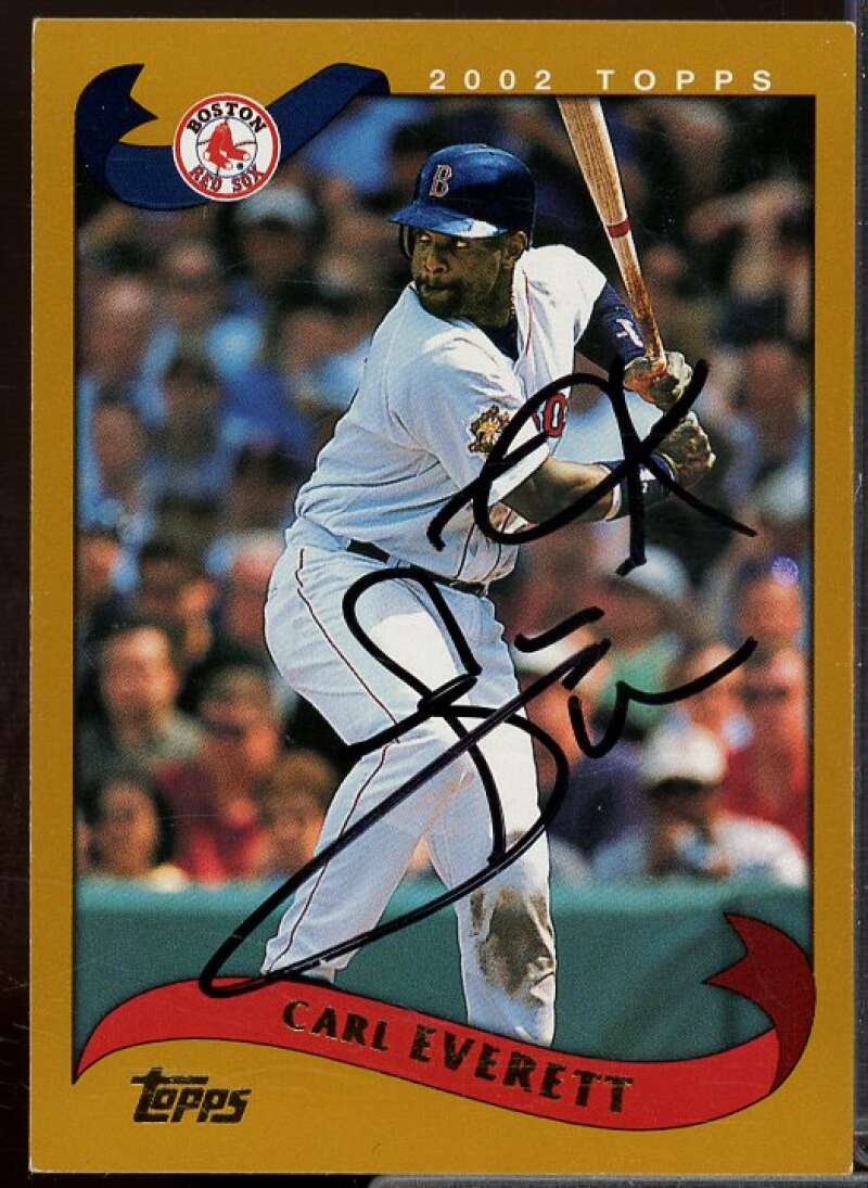 Carl Everett In Person Autograph Card 2002 Topps #157  Image 1