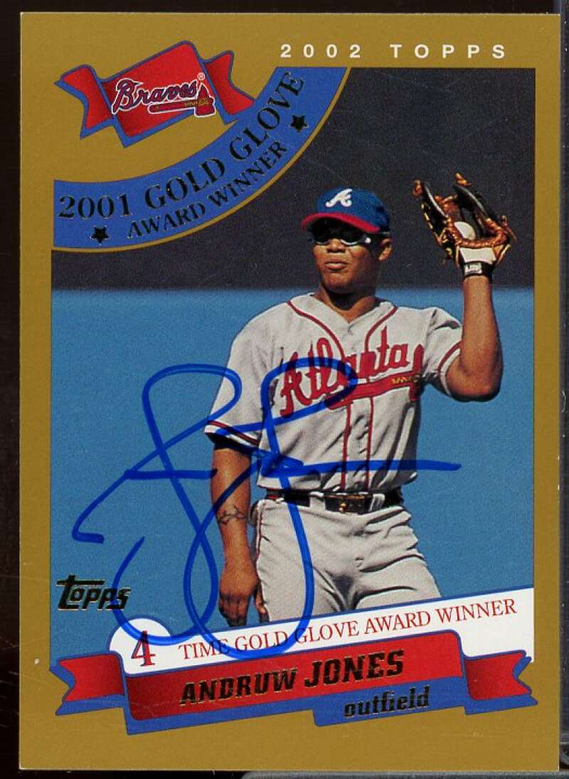 Andruw Jones GG In Person Autograph Card 2002 Topps #711  Image 1