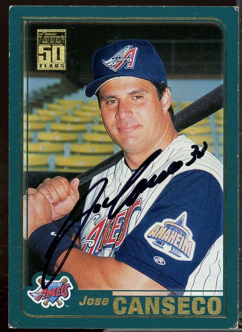 Jose Canseco In Person Autograph Card 2001 Topps #636  Image 1