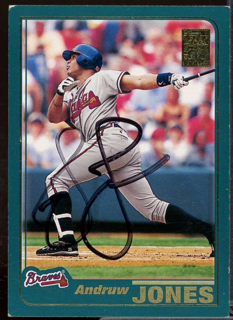 Andruw Jones In Person Autograph Card 2001 Topps #602  Image 1