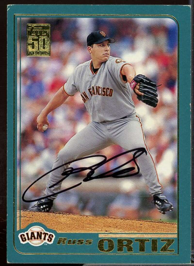 Russ Ortiz In Person Autograph Card 2001 Topps #453  Image 1