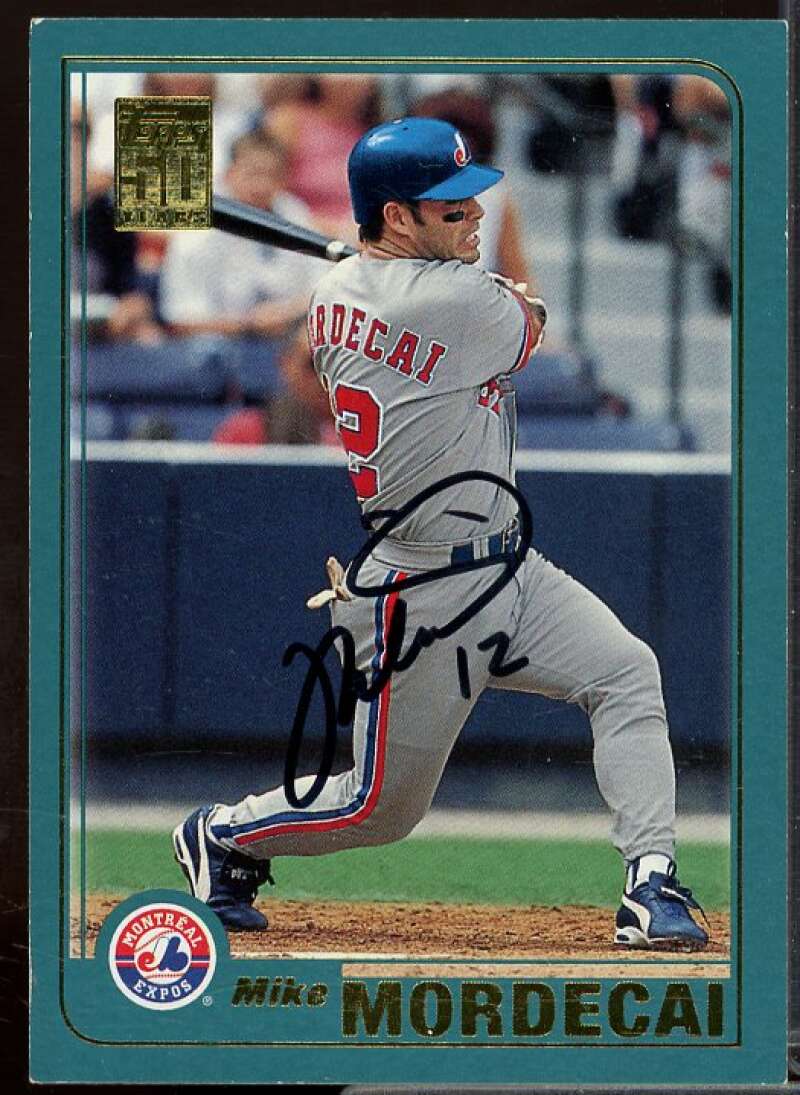 Mike Mordecai In Person Autograph Card 2001 Topps #549  Image 1