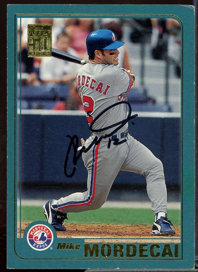 Mike Mordecai In Person Autograph Card 2001 Topps #549  Image 1