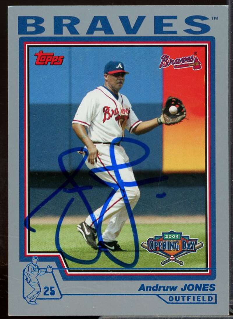 Andruw Jones In Person Autograph Card 2004 Topps Opening Day #39  Image 1