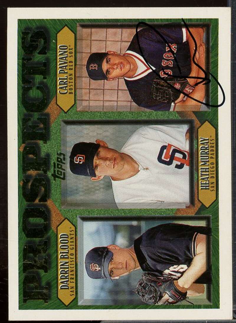 Carl Pavano Rookie In Person Autograph Card 1997 Topps #493  Image 1