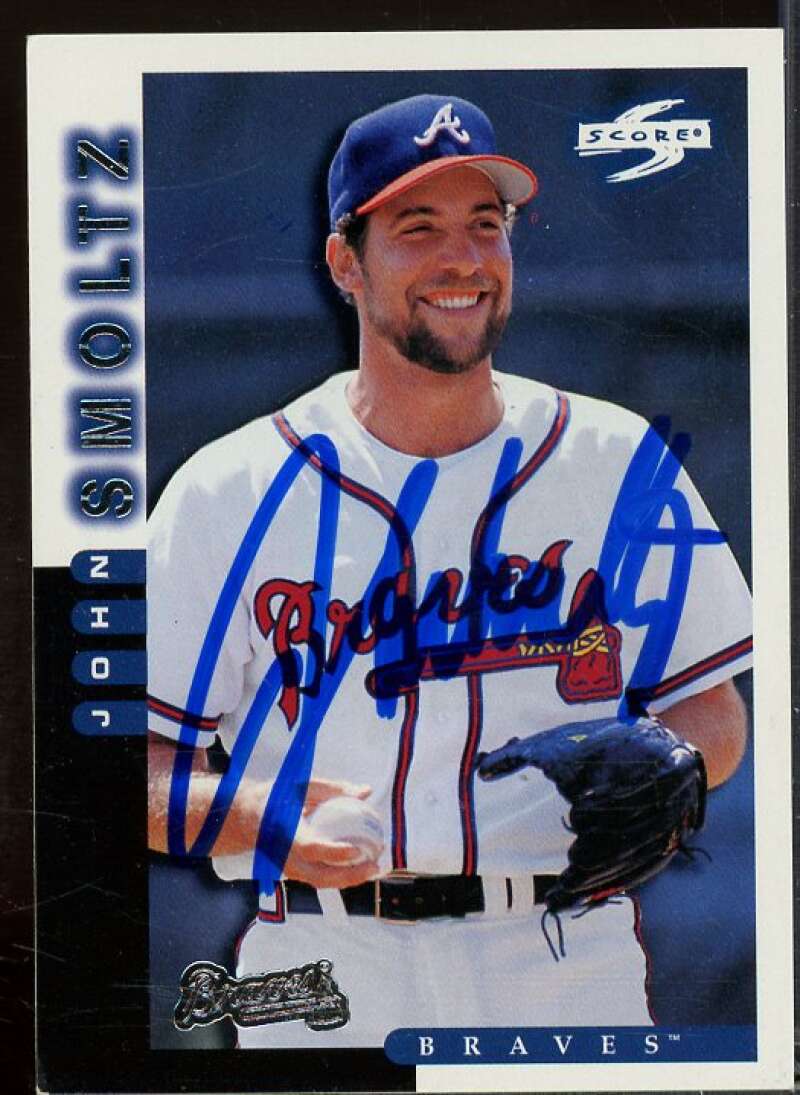 John Smoltz In Person Autograph Card 1998 Braves Score #9  Image 1