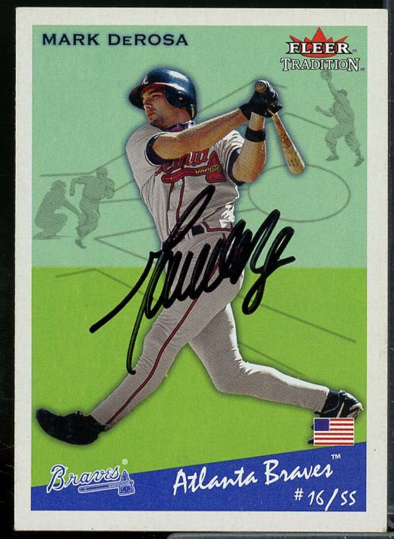 Mark DeRosa In Person Autograph Card 2002 Fleer Tradition #122  Image 1