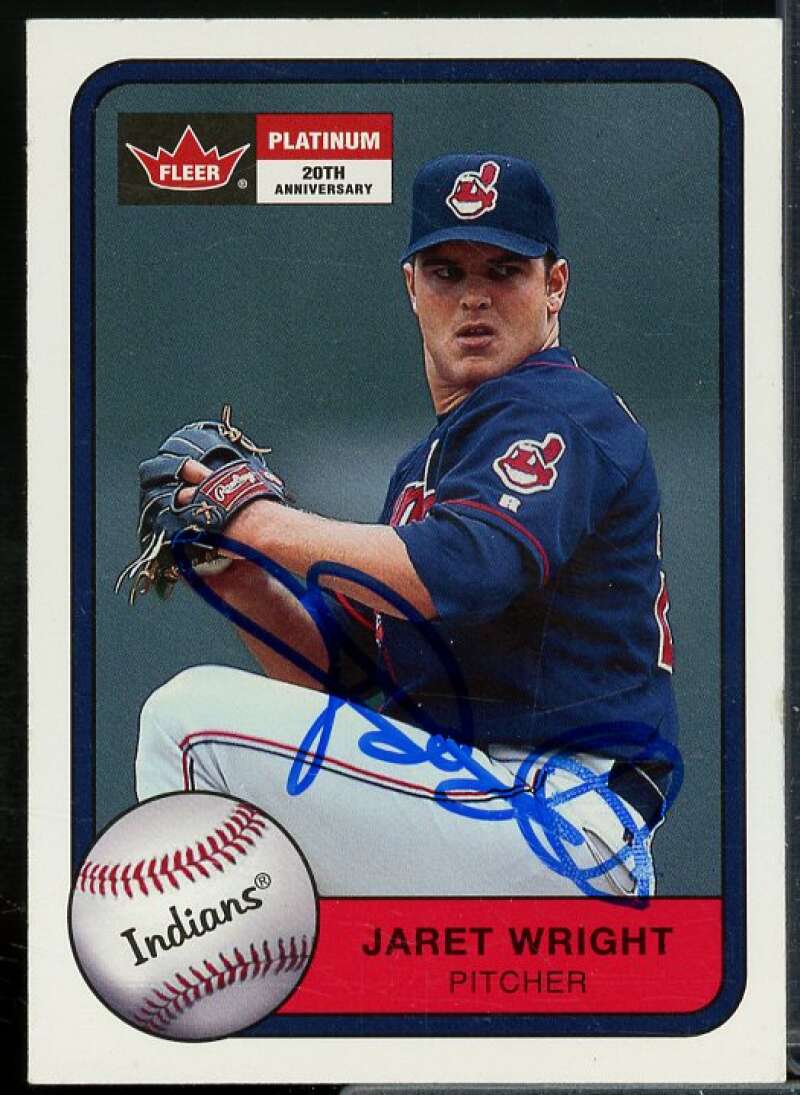 Jaret Wright In Person Autograph Card 2001 Fleer Platinum #9  Image 1