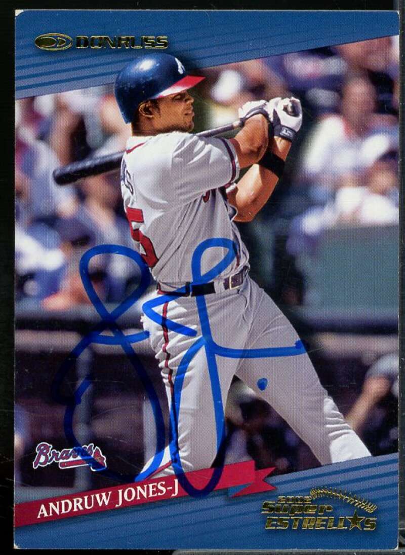 Andruw Jones In Person Autograph Card 2002 Donruss Super Estrellas #8  Image 1