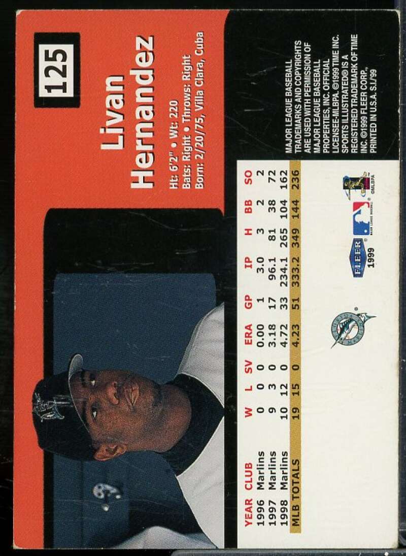 Livan Hernandez In Person Autograph Card 1999 Sports Illustrated #125  Image 2