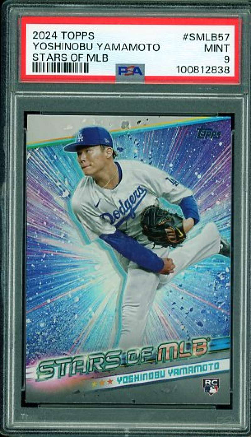 Yoshinobu Yamamoto Rookie Card 2024 Topps Stars Of MLB #SMLB57 PSA 9 Image 1