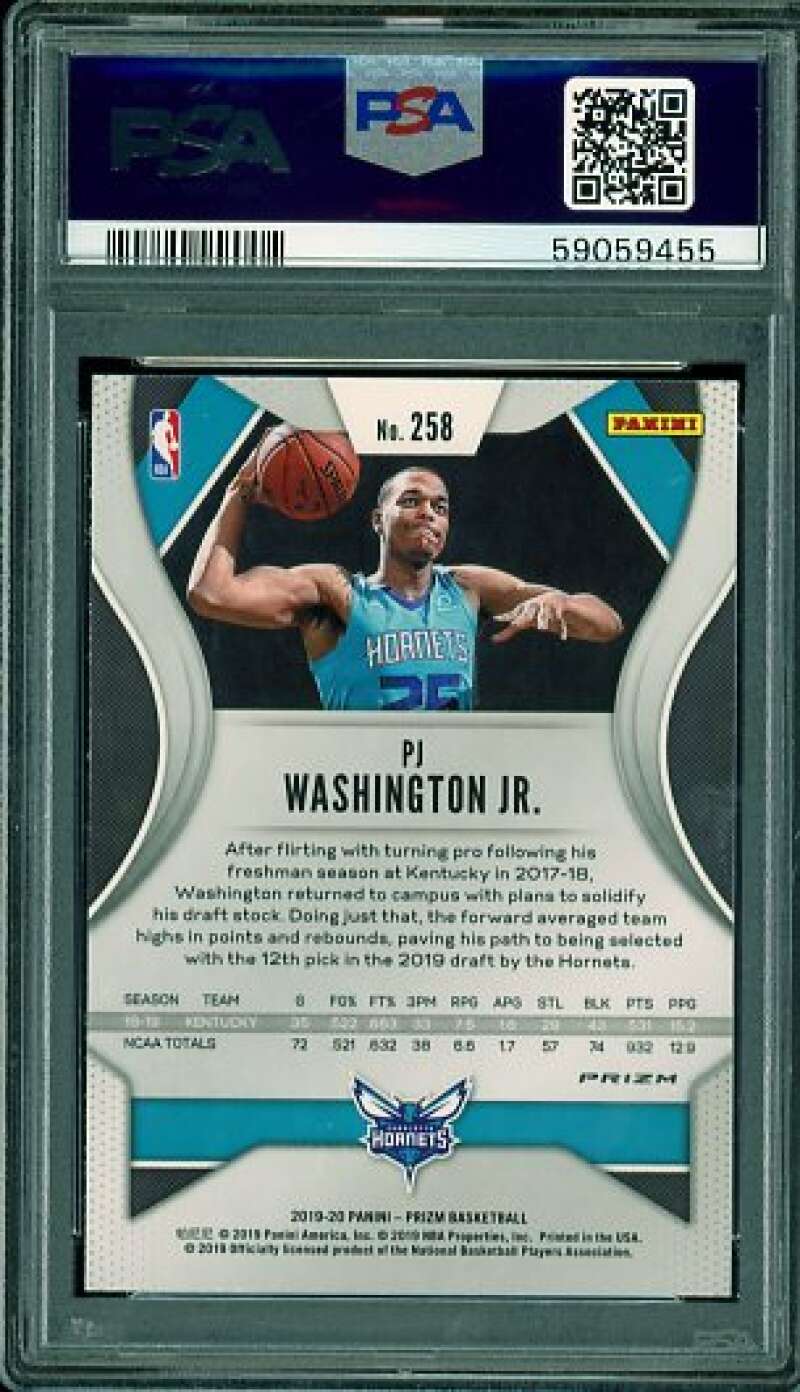 PJ Washington Jr. Rookie Card 2019-20 Panini Prizm Green Prizm #258 PSA 9 Image 2