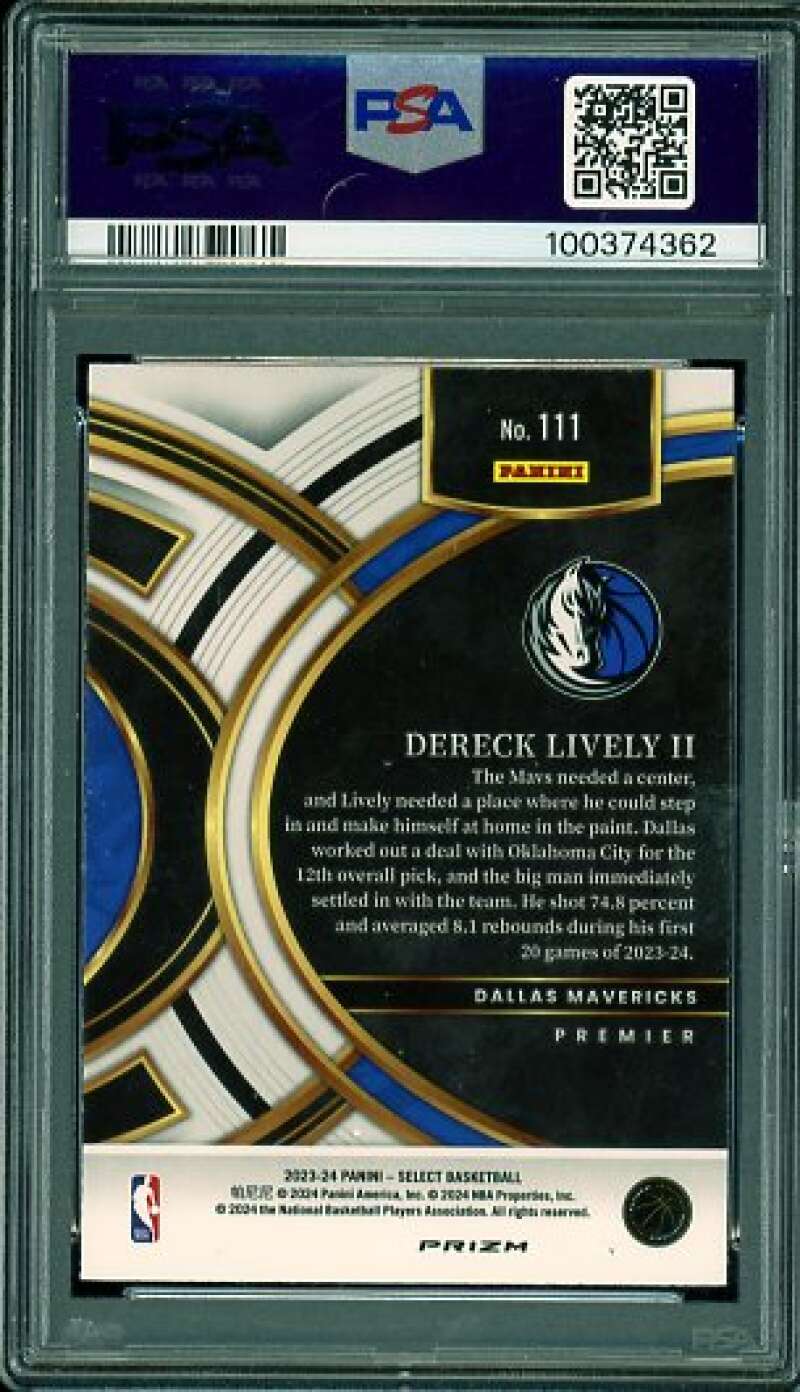 Dereck Lively II Rookie Card 2023 Select Tri-Color (pop 7) #111 PSA 10 Image 2