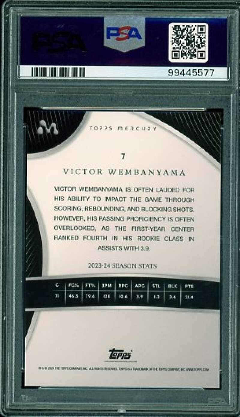 Victor Wembanyama Rookie Card 2023-24 Topps Mercury #7 PSA 10 Image 2