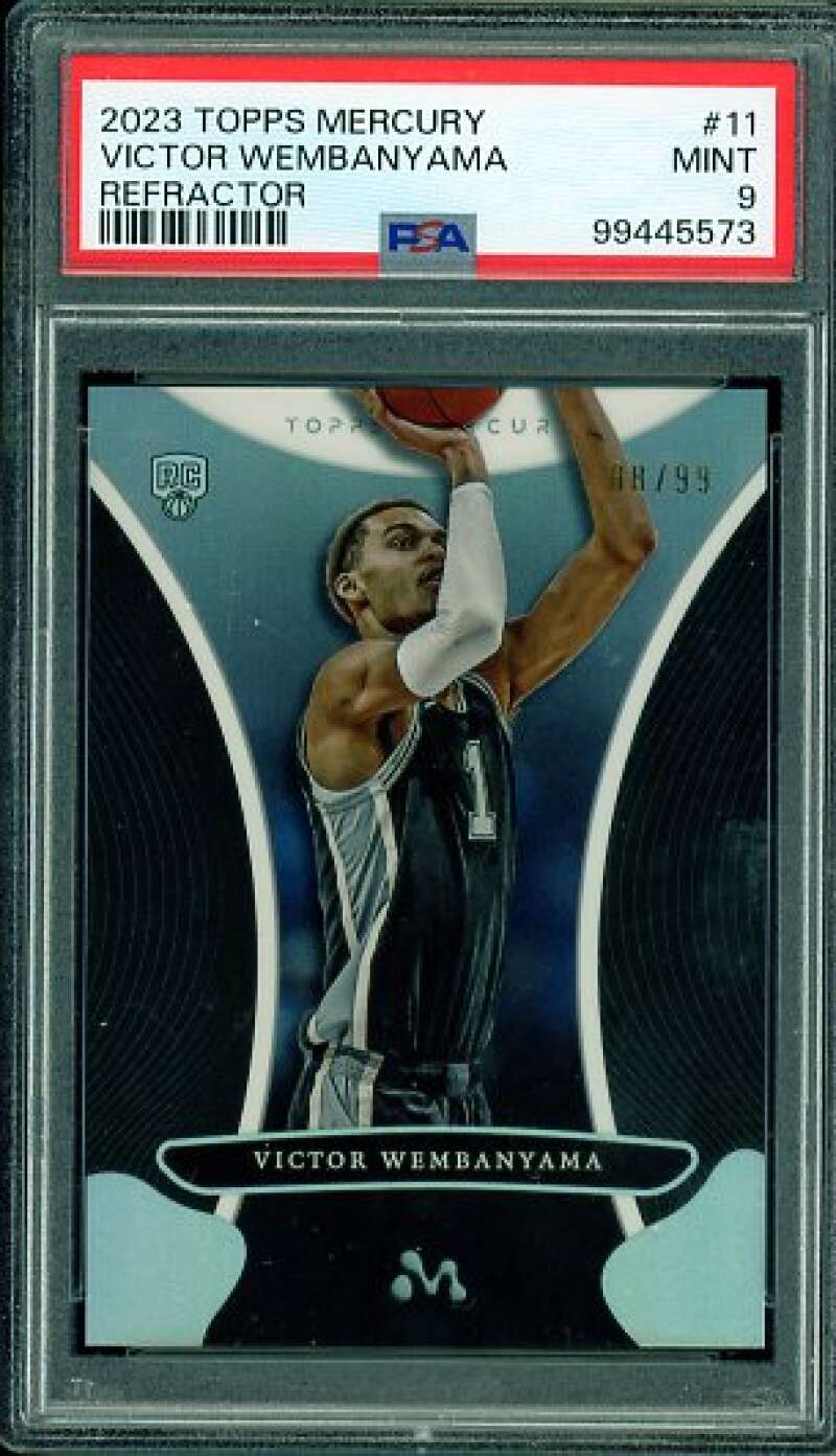 Victor Wembanyama Rookie Card 2023-24 Topps Mercury Refractor (88/99) #11 PSA 9 Image 1