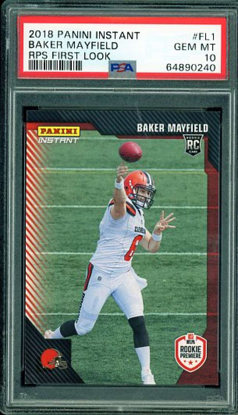 Baker Mayfield Rookie Card 2018 Panini Instant #FL1 PSA 10 (read) Image 1