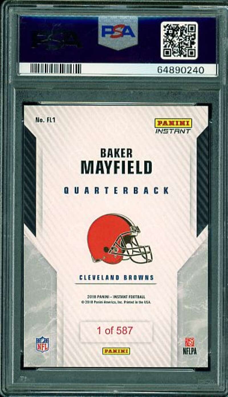 Baker Mayfield Rookie Card 2018 Panini Instant #FL1 PSA 10 (read) Image 2