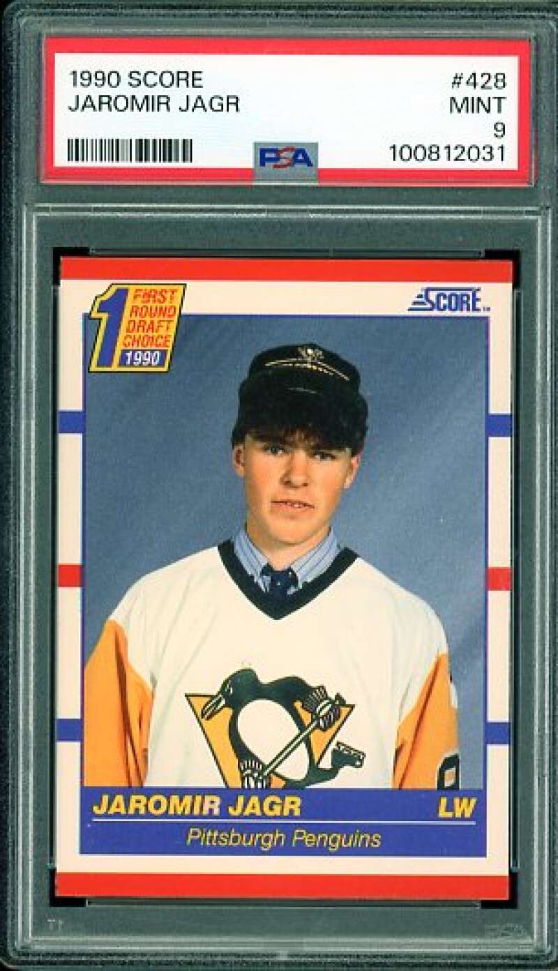 Jaromir Jagr Rookie Card 1990-91 Score #428 PSA 9 Image 1