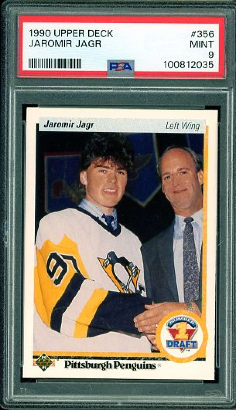 Jaromir Jagr Rookie Card 1990-91 Upper Deck #356 PSA 9 Image 1