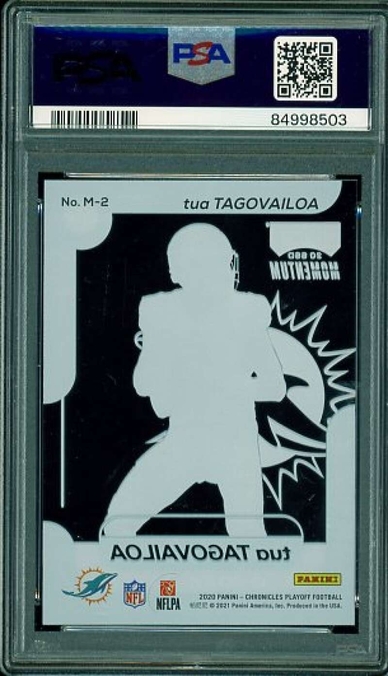 Tua Tagovailoa Rookie Card 2020 Panini Chronicles Playoff Momentum #M2 PSA 9 Image 2