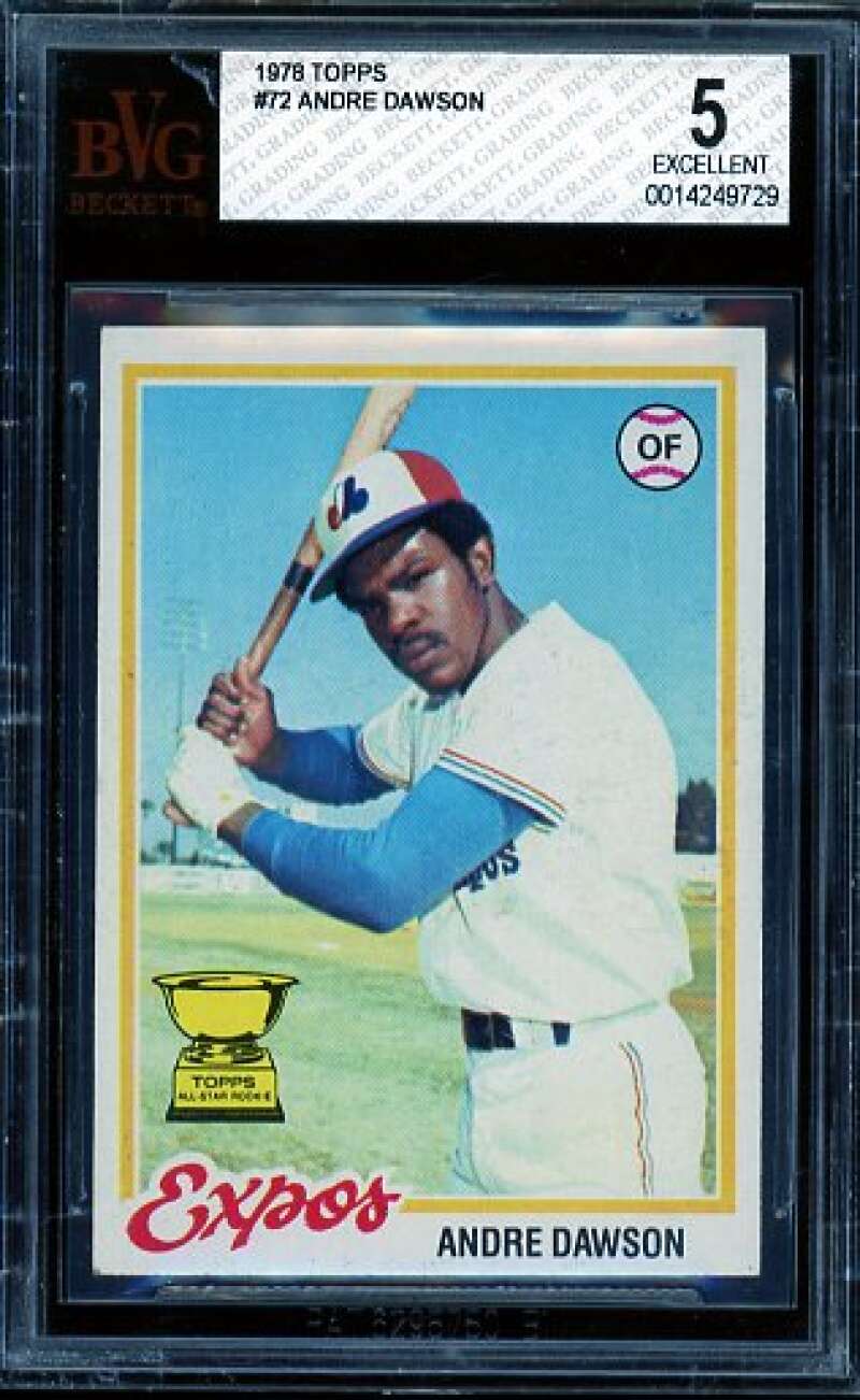 Andre Dawson Card 1978 Topps #72 BVG 5 Image 1