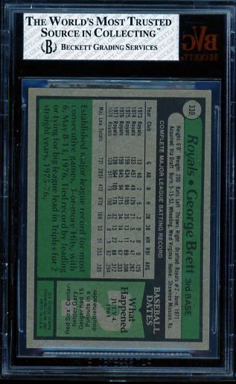 George Brett Card 1979 Topps #330 BVG 6.5 Image 2