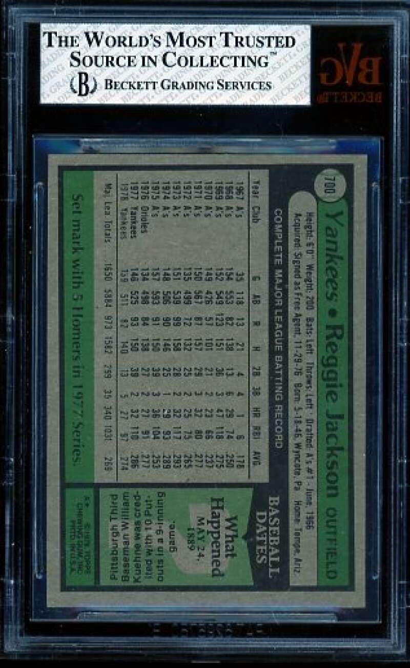 Reggie Jackson Card 1979 Topps #700 BVG 6 Image 2